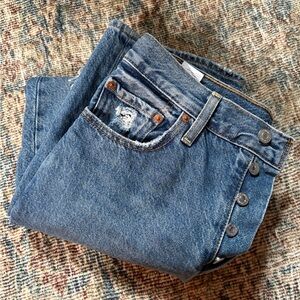 Levi's Ribcage Straight Ankle Jeans - Classic Blue